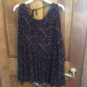 Purple Should Cut-Out Blouse